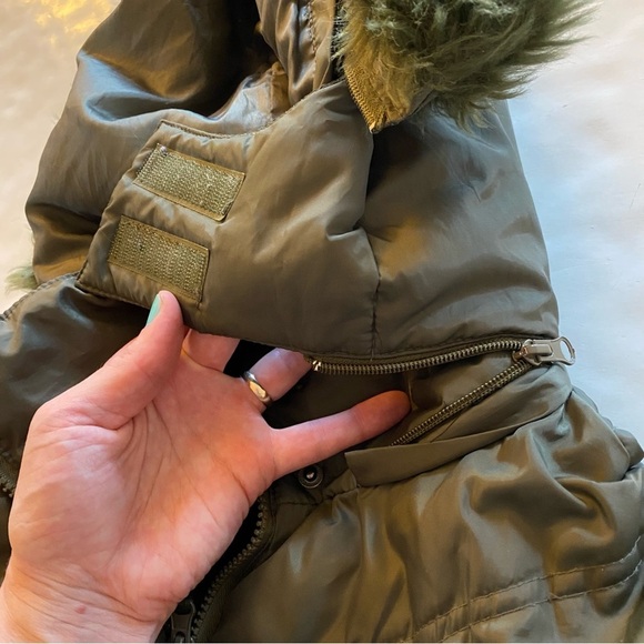 Vintage Y2K Makaveli Puffer Jacket Womens Size Medium Down Hooded Green Puffy - Picture 10 of 14